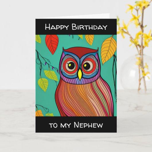 Quirky farbenfrohe Folklorekunst Abstraktes Schaf Karte (Gelbe Blume)