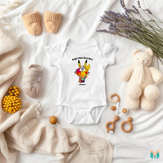 Quirky-farbiges Electric Character Design Baby Strampler