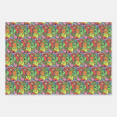 Quirky farbiges Kawaii-Charaktermuster Geschenkpapier Set (Vorderseite 3)