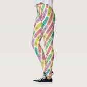 Quirky-farbiges Skateboardmuster Leggings (Links)