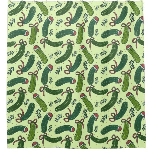 Quirky Festivals Weihnachtsmuster Duschvorhang (Vorderseite)