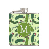 Quirky Festivals Weihnachtsmuster Flachmann (Vorderseite)