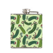 Quirky Festivals Weihnachtsmuster Flachmann (Rückseite)