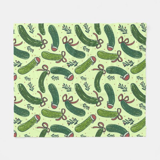 Quirky Festivals Weihnachtsmuster Fleecedecke (Vorderseite (Horizontal))