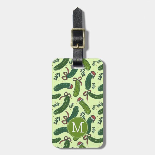 Quirky Festivals Weihnachtsmuster Gepäckanhänger (Vorderseite vertikal)