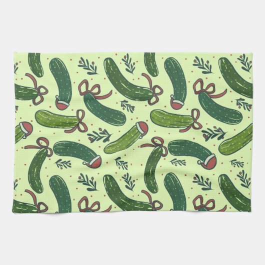 Quirky Festivals Weihnachtsmuster Geschirrtuch (Horizontal)