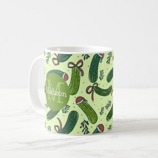 Quirky Festivals Weihnachtsmuster Kaffeetasse (Vorderseite Links)