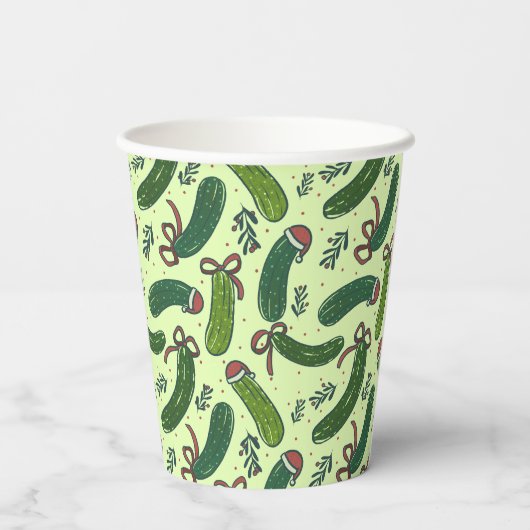 Quirky Festivals Weihnachtsmuster Pappbecher (Rückseite)