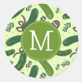 Quirky Festivals Weihnachtsmuster Runder Aufkleber (Vorderseite)