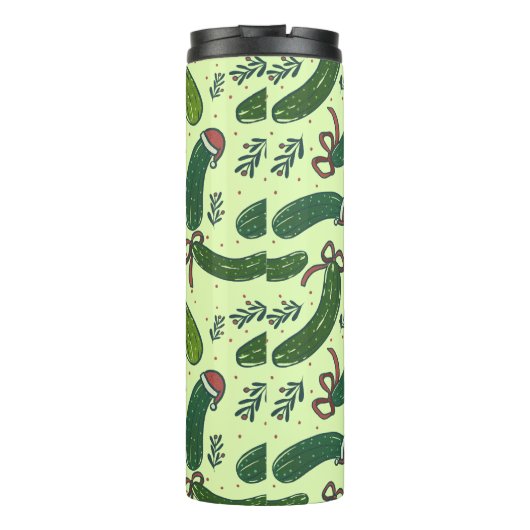 Quirky Festivals Weihnachtsmuster Thermosbecher (Rückseite)