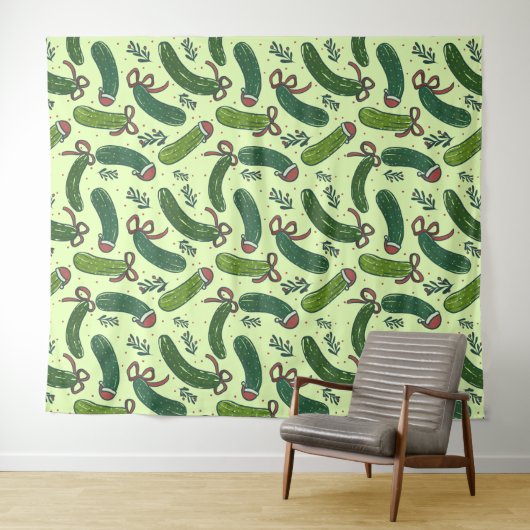 Quirky Festivals Weihnachtsmuster Wandteppich (Beispiel (Horizontal))