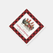 Quirky festive chickens editable personalized name serviette (Ecke)