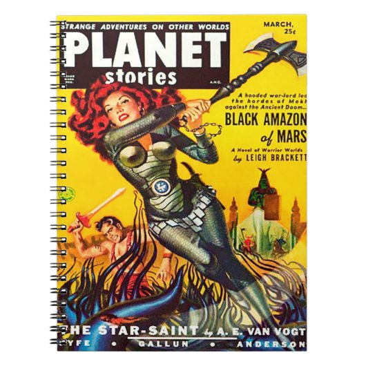 QUIRKY FIFTIES SCI FI PULP DESIGN NOTIZBLOCK (Vorderseite)