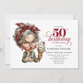 Quirky fifty celebration invite funny birthday einladung (Vorderseite)