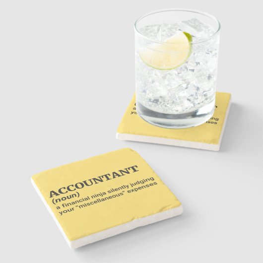 Quirky-Finanzgeschenk Steinuntersetzer (Seitenansicht)