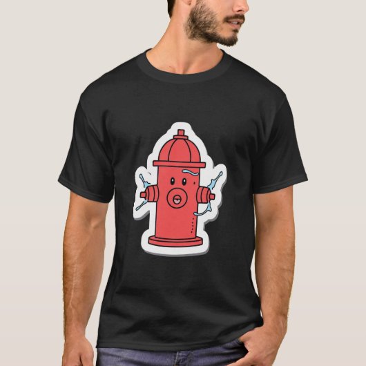 Quirky Fire Hydrant Splash T - Shirt (Vorderseite)