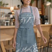 Quirky Floral Wreath in Blue Personalisierte Schür Schürze
