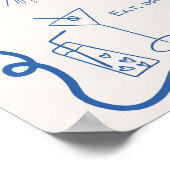 Quirky-Französisch-Illustriert-Spaß-Hochzeitswillk Poster (Ecke)