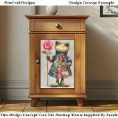 Quirky Frosch, farbiger Teppich, Rose DL7L Decoupa Seidenpapier