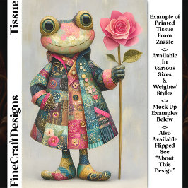 Quirky Frosch, farbiger Teppich, Rose DL7R Decoupa Seidenpapier