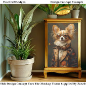 Quirky & Fun Papillon Dog Portrait CQ2 Decoupage Seidenpapier