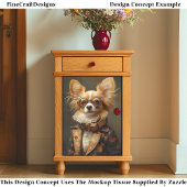 Quirky & Fun Papillon Dog Portrait CQ2 Decoupage Seidenpapier