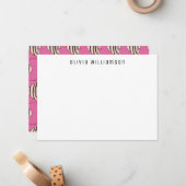 Quirky Fun Pink Angel Fish Notecard Mitteilungskarte (Vorderseite/Rückseite Beispiel)