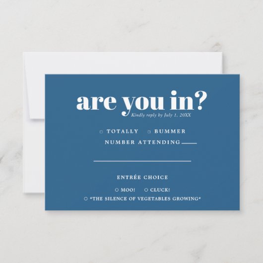 Quirky Fun Wedding RSVP | 70er Typografie Ankündigung (Vorderseite)