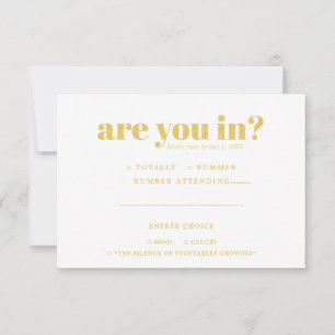 Quirky Fun Wedding RSVP   70er Typografie Ankündigung