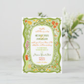 Quirky Fun Whimsical Floral Bow Doodle Hand gezoge Einladung