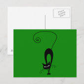 Quirky Funny Black Cat Feline Postkarte (Vorne/Hinten)