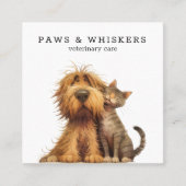 Quirky Funny Dog Cat Veterinary Quadratische Visitenkarte (Vorderseite)