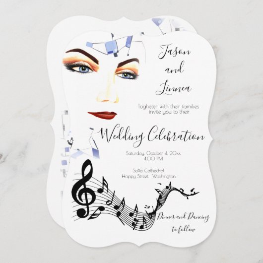 Quirky Funny Funky Boho Creative Einladung (Vorne/Hinten)