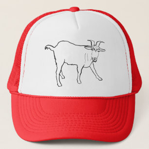 Quirky Funny Goat Zeichne Niedlichen Cartoon Tiera Truckerkappe