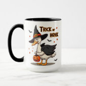 Quirky Funny Halloween Duck Costume Trick oder Hon Tasse (Links)