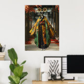 Quirky Geisha Girl | Digitale Kunst Poster (Heimbüro)
