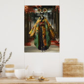 Quirky Geisha Girl | Digitale Kunst Poster (Küche)