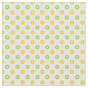 Quirky-Gelb-Orange-grüne Polka-Punkte auf Weiß Stoff