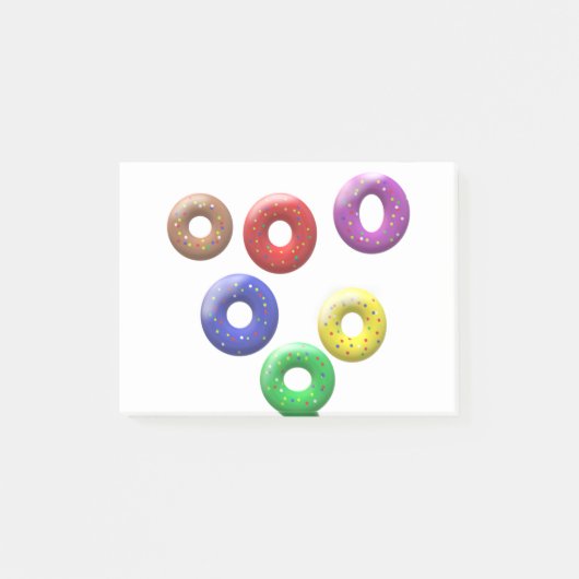 Quirky-gepunktete Donuts Post-it Klebezettel (Vorderseite)