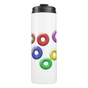 Quirky-gepunktete Donuts Thermosbecher