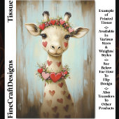 Quirky Giraffe, Blumengarland CH8 Dekoupage Seidenpapier