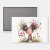Quirky Girl Authentic Magnet (Vorderseite/Rückseite)