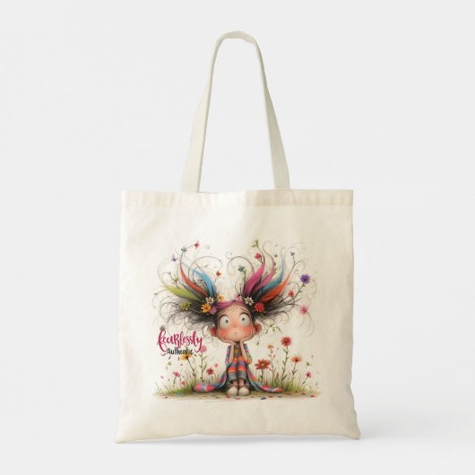 Quirky Girl Authentic Tote Bag Tragetasche (Rückseite)
