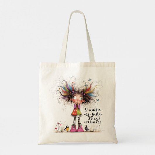 Quirky Girl #Flawless Tote Bag Tragetasche (Rückseite)