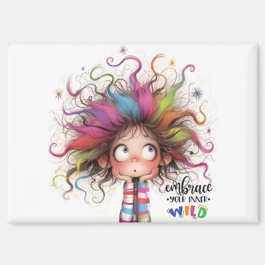 Quirky Girl Inner Wild Magnet (Vorderseite)