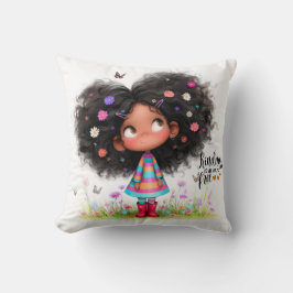 Quirky Girl Kindness Throw Kissen