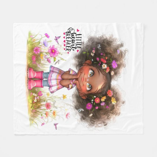 Quirky Girl Little Heartbreaker Fleecedecke (Vorderseite (Horizontal))