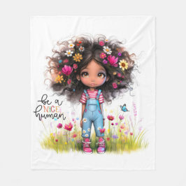 Quirky Girl Nice Human Fleecedecke