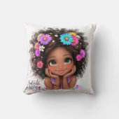 Quirky Girl Radiate Positivity Throw Kissen (Vorderseite)