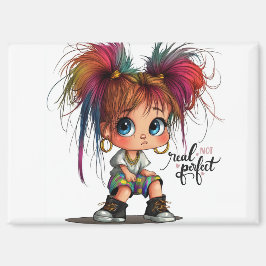 Quirky Girl Real Not Perfect Magnet